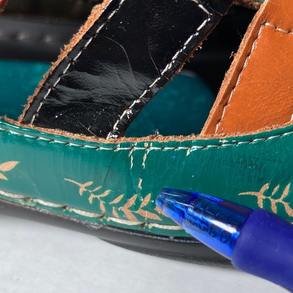 Elite by Corkys  Heidi Hand-painted Black Leather Mules US8 Wearable art - Picture 10 of 14